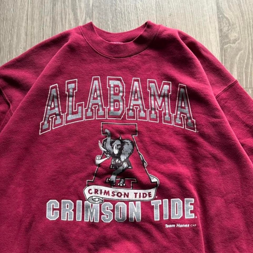 Vintage Alabama Crimson Tide Sweatshirt Men's XXL Red Vintage 90s Crewneck - Picture 2 of 6